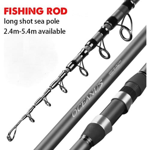 Telescopic Spinning Fishing Rods 2.7M-5.4M Ultra-Light Long Shot Sea Pole Long-Range Throwing Rod, Winter Carp Fishing Reel