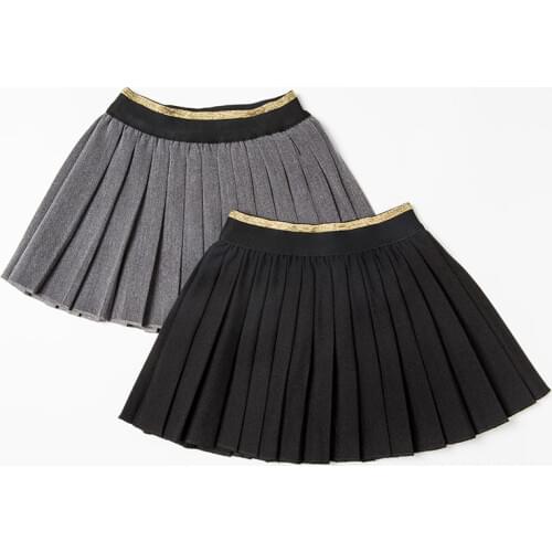 Baby Girl Tutu Skirts 2020 Spring Fall Kids Clothes Baby Princess Pleated Skirt Black Gray Kawaii Skirt School Children Clothing