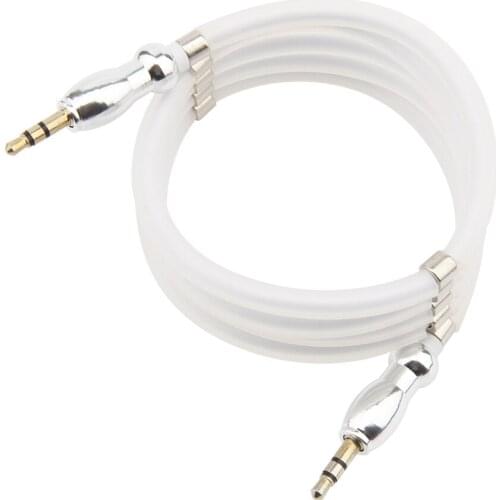 1M Magnetic 3.5mm Jack Male to Male Audio Aux Cable for Samsung Xiaomi Car Headphone Speaker Wire AUX Cord