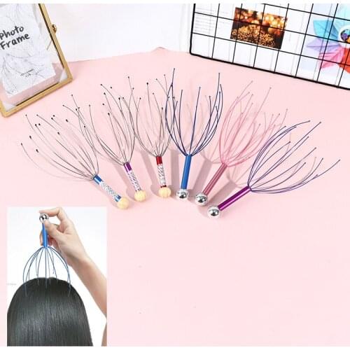 1PC Anti-stress Pain Relief Octopus Head Neck Scalp Stress Release Massager Metal Device Relax Massage Claw Head Body