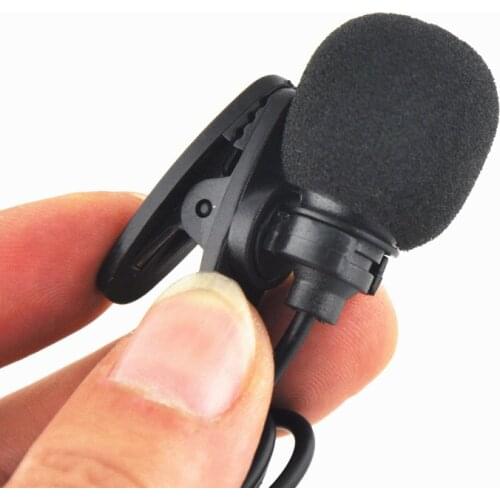 1pc Mini Portable Microphone Handle 1.5M Condenser Clip-on Lapel Recording Stereo Wired for Phone Laptop Studio Microphones