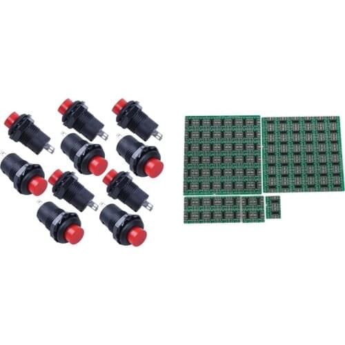 10 X Momentary SPST NO Red Round Cap Push Button Switch & 100PCS PAM8403 Super Mini Digital Amplifier Board