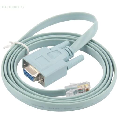 500pcs/lot Blue 1.8m Db 9pin Rs232 Serial To Rj45 Cat5 Ethernet Adapter Lan Console Cable 9-pin Rs232 Female To Rj45 Female