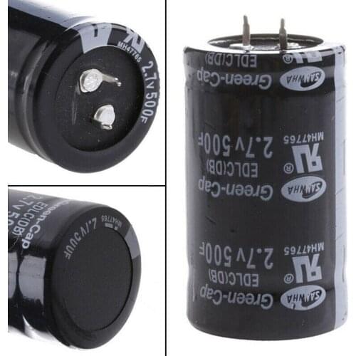 6PCS Black 2.7V Double Layer Capacitor 500F 35 * 60MM