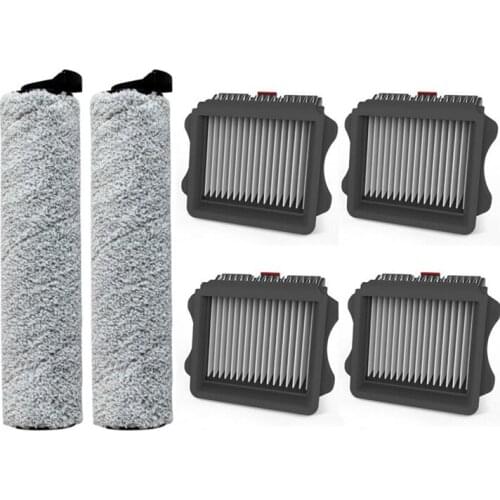 6Pcs Replacement Main Roller Brushes Filters for Tineco Floor One/Ifloor Plus Vacuum Cleaner Accessories