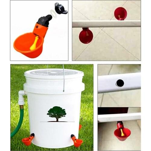 1 Pc Red/Blue Automatic Chicken Drinking Cup Screw Cap Drinker Water Bowl With Nipple Farm Poultry Feeder Quail Drinking System