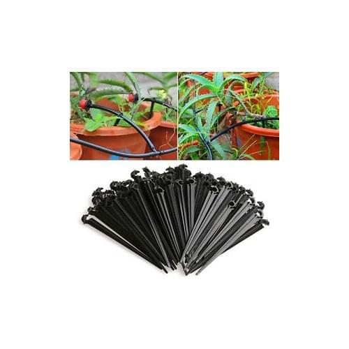 C-Type Garden Hose Hook Fixed Stems Support Holder Black Plastic Bracket 11cm For Fixing 4 / 7mm Drip Irrigation Tubing Pipe