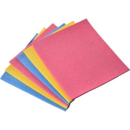 4pcs Cellulose Sponge Dishcloth Oil-Free Cleaning Cloth Household Supplies For Cookware Utensil Dish (Random Color)