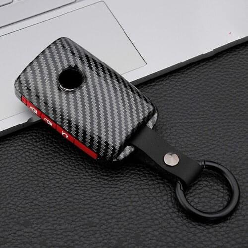Carbon Fiber ABS Car Key Cover Case For Mazda 3 Alexa CX4 CX5 CX8 3/4 Button Smart Remote Fob Protector Cover Auto Key Shell