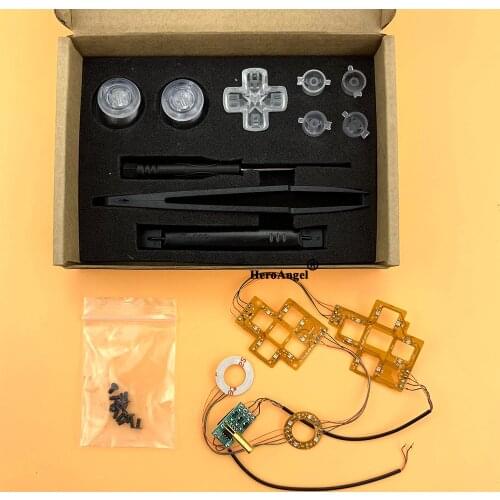For PS4 Wireless Controller Multi-colors Light Board Handle Modification LED Modes with Rocker Cap Cross Key ABXY Dropshipping