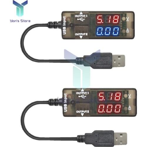 Dual USB Tester 0.28" LED Digital Voltmeter Ammeter Charger Doctor 5V Voltage Current Meter Indicator for Electronics Car Power