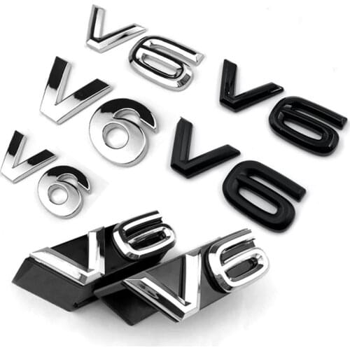 V6 Letters Trunk Fender Grille Emblem for PHIDEON TERAMONT ARTEON MAGOTAN PASSAT PHAETON TOUAREG TIGUANL Car Styling Sticker