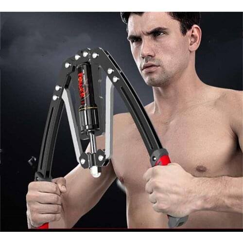 Hydraulic Arm Strength Trainer Adjustable 10-200 KG Safe Hand Grip for Chest Expander Training Fitness Muscles Exercise