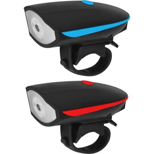 MTB Mountain Bicycle Headlight 3W 240LM XPG larm Bell USB Rechargeable Bike Front Flashlight with Horn Cycling Riding Equipment