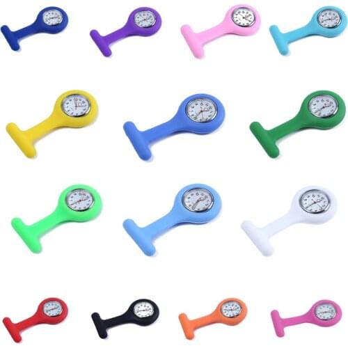 Hot Sale Doctor Medical Pocket Watches Portable Silicon Brooch Luminous Tunic Watch Fob Nurse Watch reloj de bolsillo