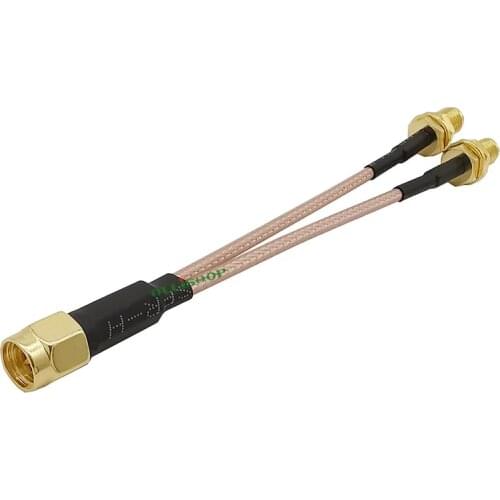RG316 Cable SMA Male Plug to Dual RP SMA Female Jack WiFi Antenna SMA Male to 2X RP SMA Female Splitter Cable