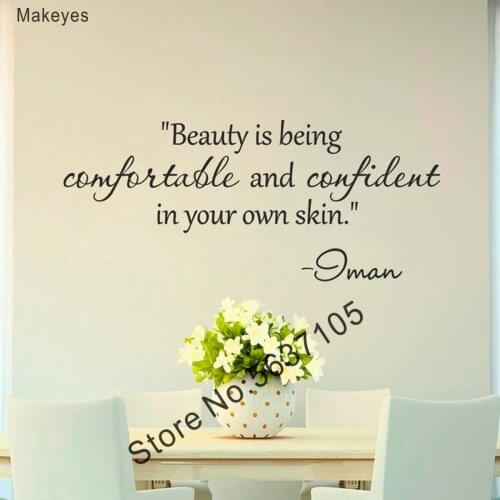 Makeyes Beauty Is Being Wall Stickers Home Livingroom Words Wall Decals Salon Beauty Quote Wall Decor Modern Decoration Art Q194