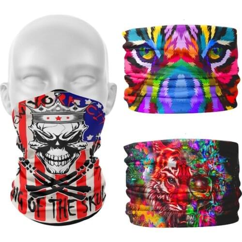Colorful Animal Print Men Scarf Outdoor Cycling Hiking Camping Hunting Running Neck Tube Bandana Windproof Face Mask Magic Scarf