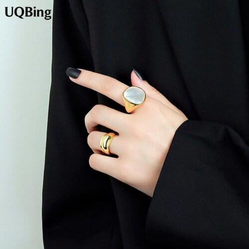 Geometric 925 Sterling Silver White Shell Wedding Rings For Women Wholesale Gifts Jewelry