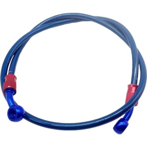 80cm 32inch Motorcycle Braided Hydraulic Brake Hose Line Pipeline for Chinese GY6 Scooter ATV Dirt Bike Go Kart (Blue)