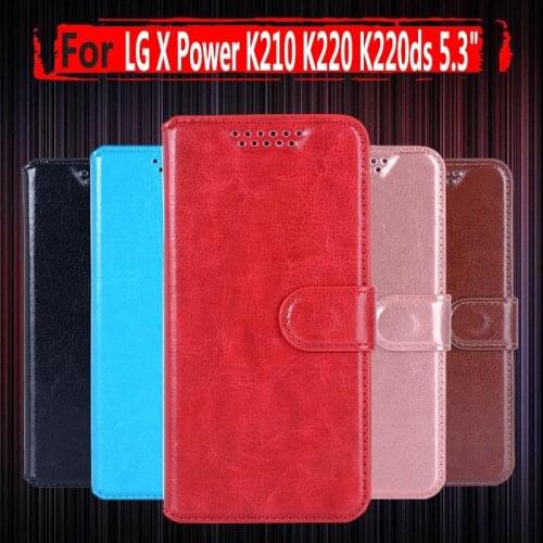 Luxury Wallet Leather Case for LG X POWER K220DS K220 LS755 US610 Fundas Original Phone Cover Flip Stand Capa Coque Pouch
