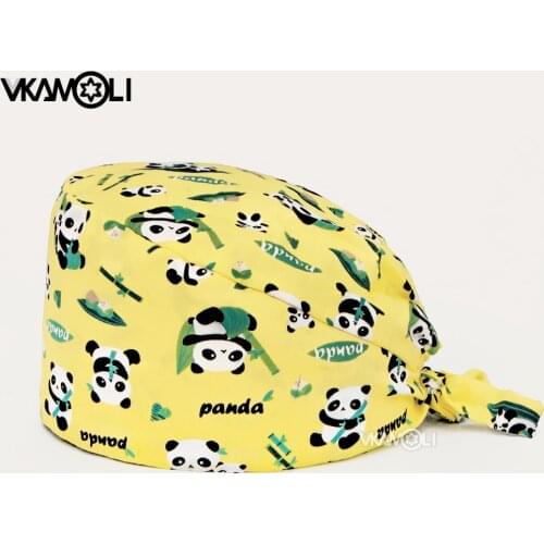 Wholesale man and Women scrubs caps Print work cap pet grooming scrubs hats adjustable women beauty and health skull hat