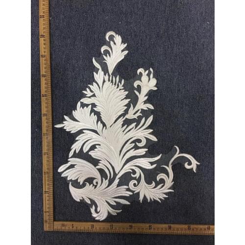 5 Pieces Off White Lace Applique Heavy Embroidered Applique Lace Bodice Applique