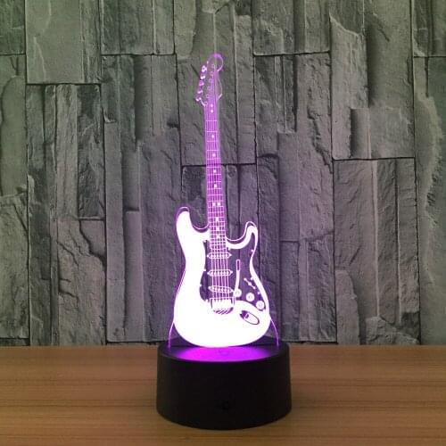 Survetement Guitar 2017 3d Light Fixtures Novelty Usb Led Kids Lamp Bedroom Bedside Table Lamps Mini Usb Led Acrylic Night Light