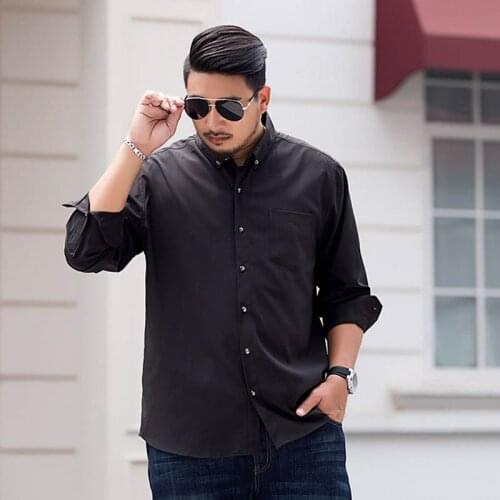 Spring Autumn plus size loose casual shirt mens Long Sleeve Shirt bust 159cm 9XL 10XL 11XL 12XL business shirt men 5 colors