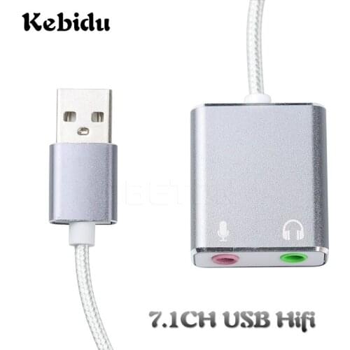 Kebidu External Sound Card 3.5mm USB Adapter Audio Card USB to Jack 3.5mm Earphone Micphone Sound Card for Computer Laptop