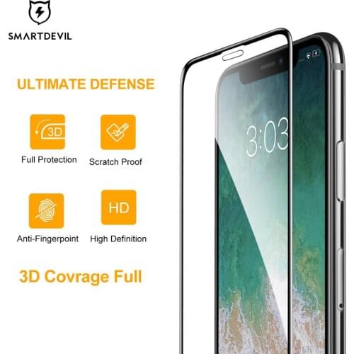 Smart Devil Tempered Glass for Iphone XR X Screen Protector HD Full Coverage for Iphone Xs Max Screen Protector Scratch Proof