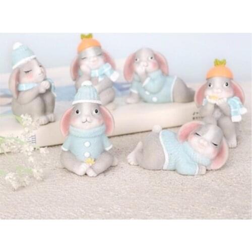 Silicone Christmas Mold Cute Rabbit Candle Molds Handmade Mould for Cake Decoration Clay Resin Gift Aroma Stone Candles Moulds