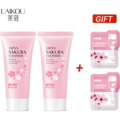 2pcs Facial Cleanser Foam Face Wash Remove Blackhead Whitening Moisturizing Shrink Pores Deep Cleaning Oil Control Skin Care