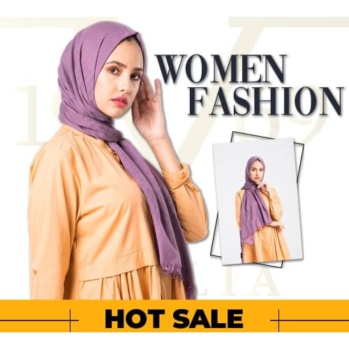 2020 Hot Sale Women 75x200 cm Lilac Cotton Shawl Silky Scarf Muslim Hijab Wrap Female Neck Warm Headband Face Mask Lady