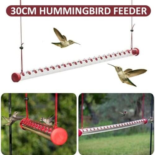 30cm Hummingbird Feeder with Hole Birds Feeding Transparent Pipe Outdoor Garden Feeding Supplies