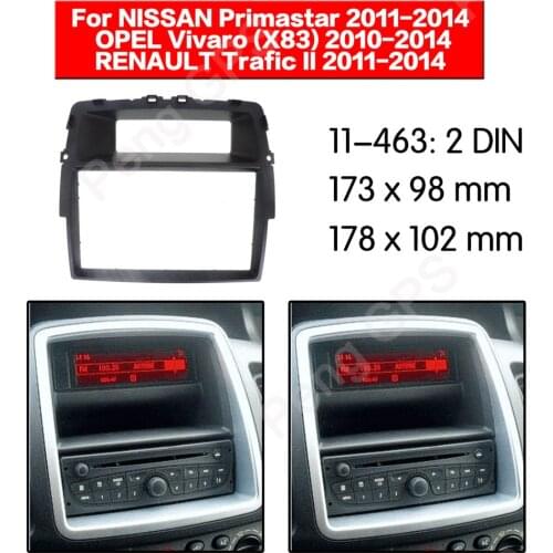 2 Din Car Radio Fascia Fitting Kit Installation Frame Panel DVD Stereo Player For Nissan Primastar 2011 2012 2013 2014