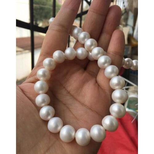 Free shipping promotion sale 11-12mm white Freshwater pear necklace 45cm 925 silver Clasp