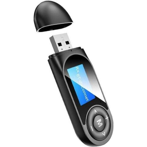 Bluetooth 5.0 Audio Transmitter LCD Display 3in1 Wireless Transmitter Driver-Free Installation Receiver All-In-One Adapter T7D0