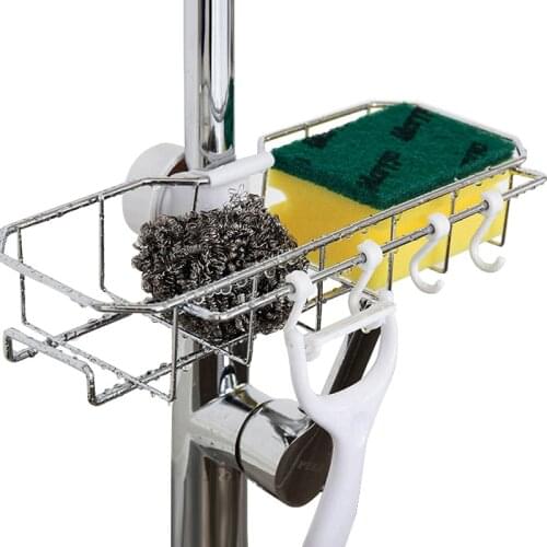 Kitchen Faucet Sponge Holder Sink Sponge Rack Rustproof Bathroom Bath Balls Dry Rack Bathroom Kitchen Accessories