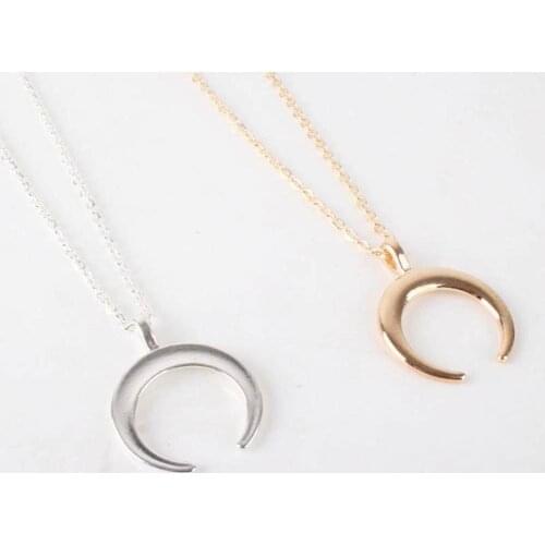 Wild Simple Women Crescent Moon Pendant Chain Necklace Banque Jewelry Birthday Gift New