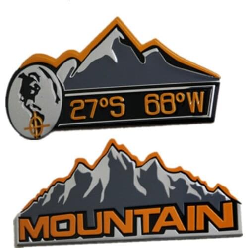2X 3D Metal Mountain 27S 68W Emblem Badge Car stickers Car Styling for jeep modified mountain Wrangler