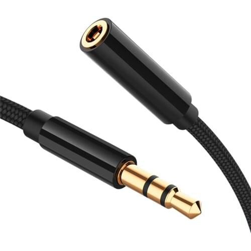 3.5mm Male to Female Extension Cable with Microphone Stereo Audio Adapter Compatible for iPhone iPad Smartphones Tablet