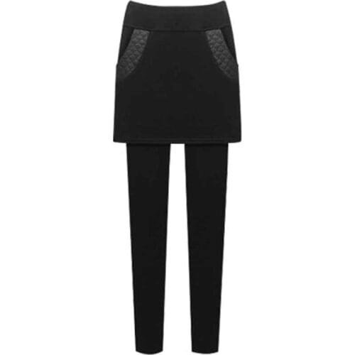 NORMOV Fashion Womens Leggings M-6XL Plus Size Thicker Keep Warm Winter Outer Wear Pants Skirt High Waist Solid Slim Leggings