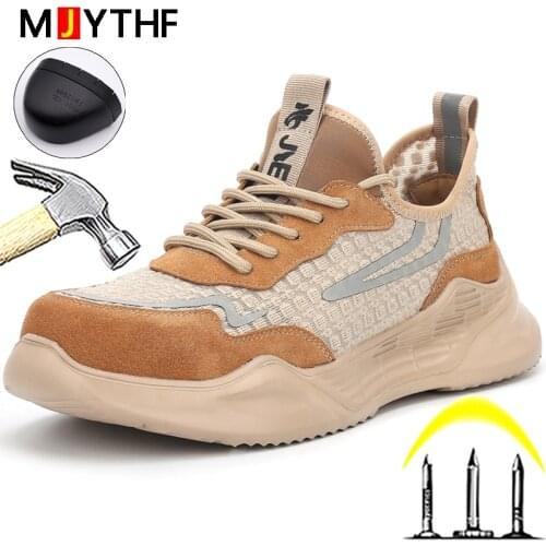 MJYTHF Lightweight Safety Shoes Work Boots Steel Toe Shoes Protective Boots Industrial Shoes Puncture-Proof Indestructible Shoes