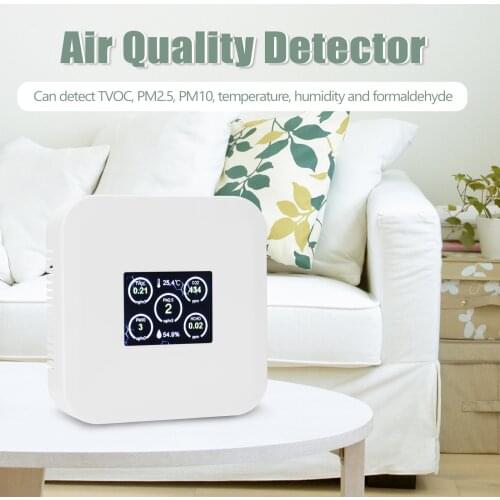 PM2.5 PM10 CO2 Meter Formaldehyde Detector Multifunctional TFT Air Detector Hygrothermograph Intelligent Air Quality Monitor