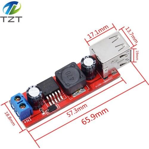 DC 6V-40V To 5V 3A Double USB Charge DC-DC Step-down Converter Module For Vehicle Charger LM2596 Dual USB