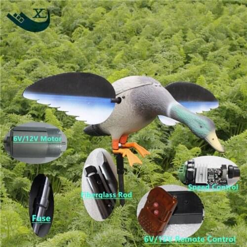 New In Stock Eco-Friendly Plastic Mallard 6V/12V Motor Duck Decoy Hunting Duck