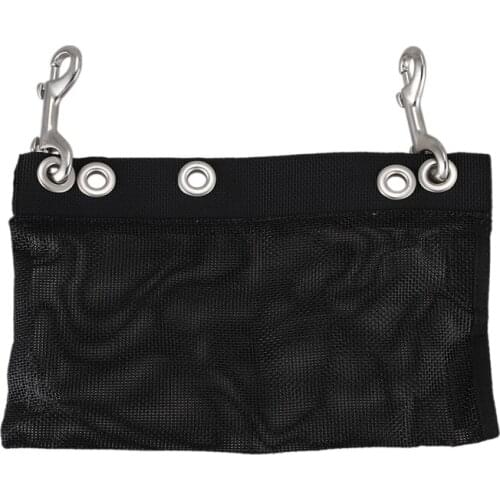 NEW-Scuba Diving Heavy Duty SMB Marker Buoy Bag Mesh Storage Pocket for Diving Marine Boat Kayak Pouch with 2 SS Snap Hook