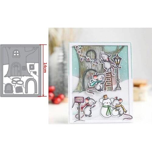 Tree House Christmas Metal Cutting Dies Stencil For Scrapbooking Handmade Paper Cards Crafts New Die Cut