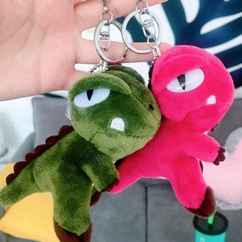 New Cartoon dinosaur key chains For women Cute Plush doll keychains lovers bag pendant charm keyring childrens toys gifts